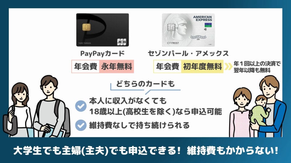 PayPayカード×セゾンパール・アメックスは大学生や主婦（主夫）でも申し込める
